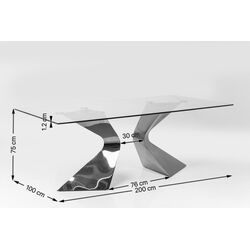 Table Gloria Gold 200x100cm