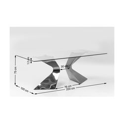 Table Gloria Chrome 200x100cm