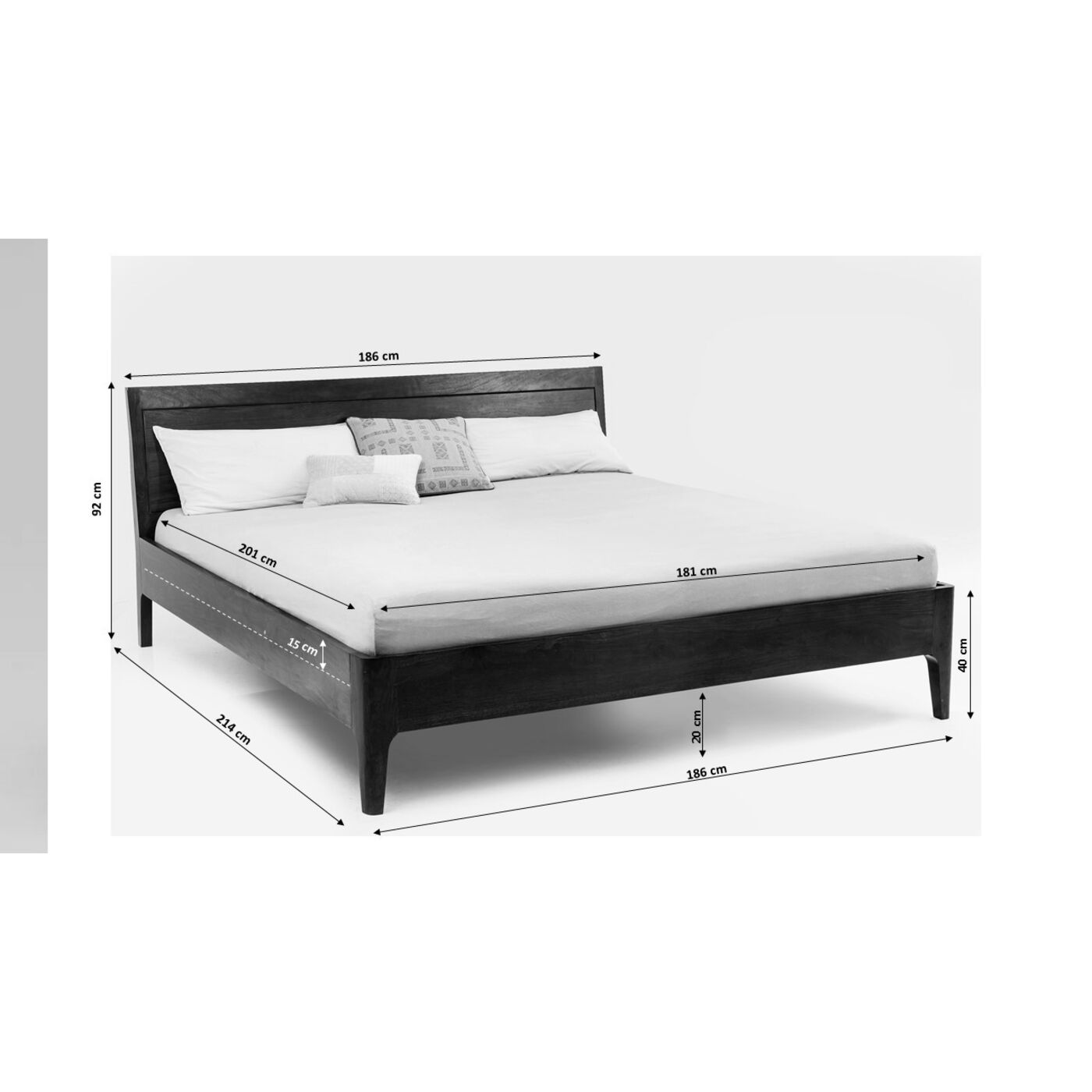 Wooden Bed Brooklyn Walnut 180x200cm KARE USA