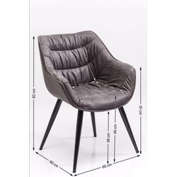 Armlehnstuhl Thelma Grau