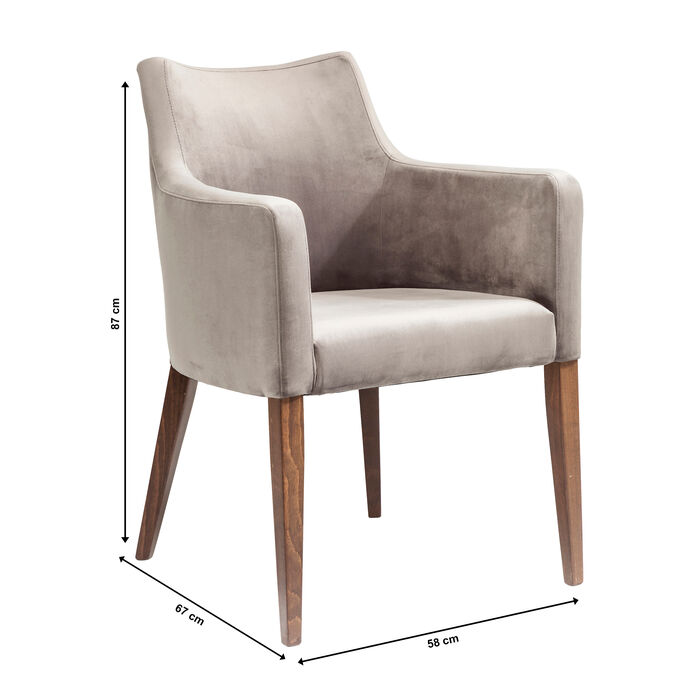 Armlehnstuhl Mode Velvet Grau