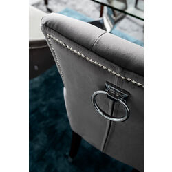 Chaise Prince velours gris
