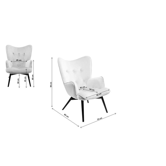Sillón negro Vicky Velvet petróleo