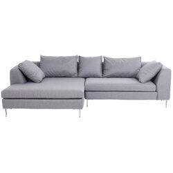 Corner sofa Gianni Grey Left Chrome