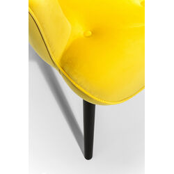 Fauteuil Black Vicky velours jaune