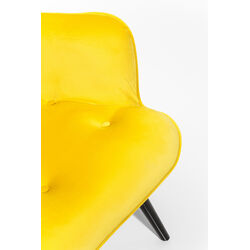 Fauteuil Black Vicky velours jaune