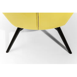 Fauteuil Black Vicky velours jaune