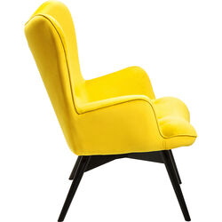 Fauteuil Black Vicky velours jaune