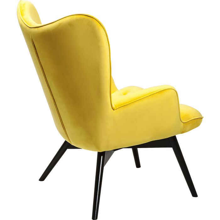 Armchair Black Vicky Velvet Yellow, Black Arm Chair