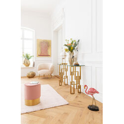 Tabouret Cherry vieux rose laiton Ø35cm