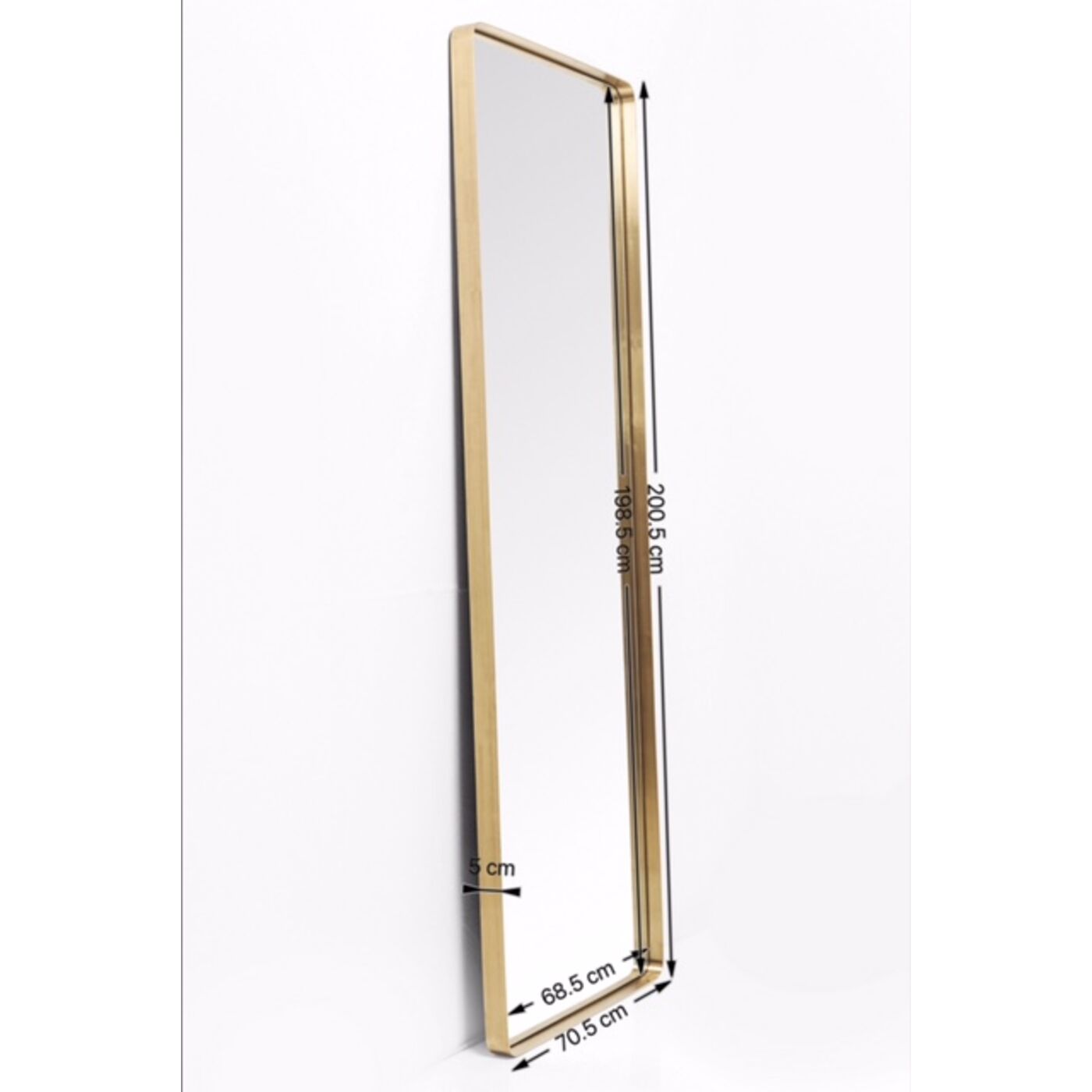 Mirror Curve Rectangular Brass 70x200cm KARE Malta