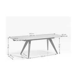 Tavolo estensibile Amsterdam scuro 160(40+40)x90cm