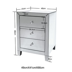 Kommode Schmal Luxury 3 Schübe