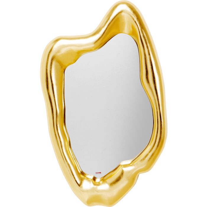 166x106x31cm Kare Design Paravent Swing H/B/T abgerundete Form und edles Design, goldener Raumtrenner als Spiegel