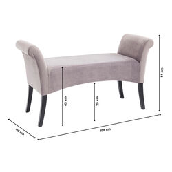 Banquette Motley Velvet Silvergrey