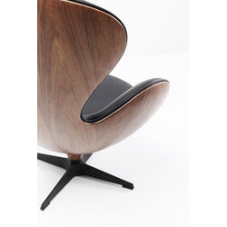 Swivel Armchair Lounge Black Walnut