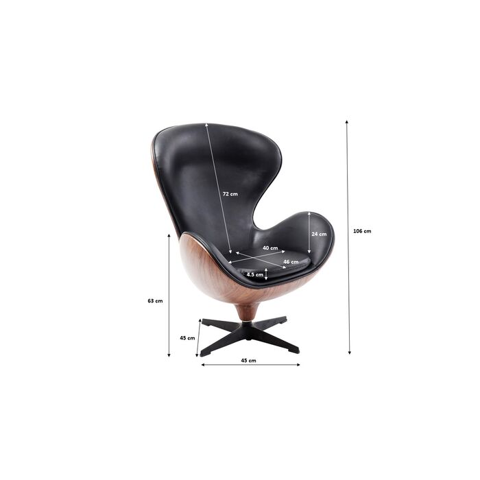 Drehsessel Lounge Black Walnut