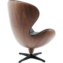 Swivel Armchair Lounge Black Walnut