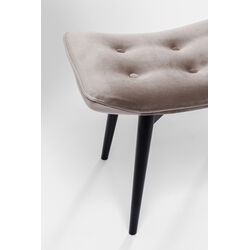 Tabouret Black Vicky velours gris 46x59cm