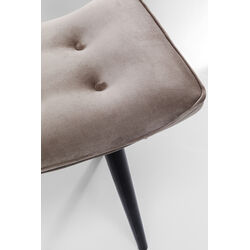 Stool Black Vicky Velvet Grey 46x59cm