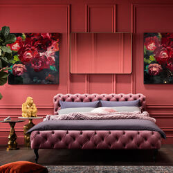 Cama Desire Velvet rosa 180x200cm