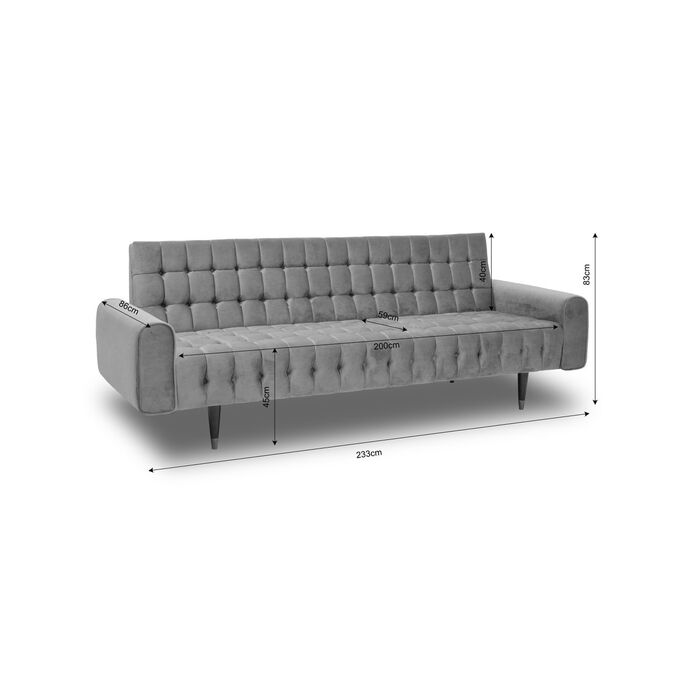Sofa Milchbar 3-Sitzer Velvet Rose