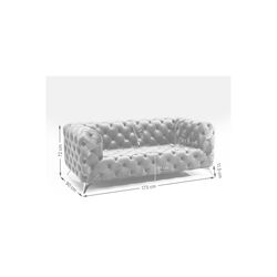 Sofa Look 2-Sitzer Velvet Blau