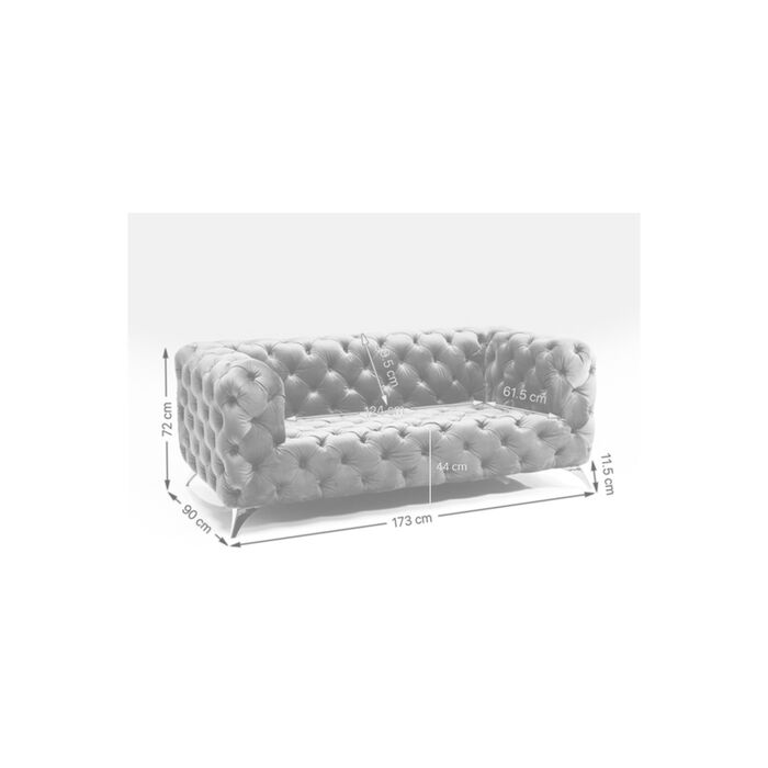 Sofa Look 2-Sitzer Velvet Blau