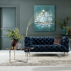 Sofa Look 2-Sitzer Velvet Blau