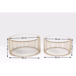 Coffee Table Wire Brass (2/Set)