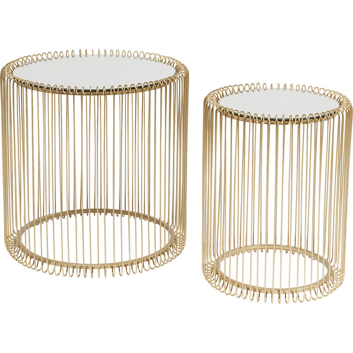 Side Table Wire Brass (2/Set)