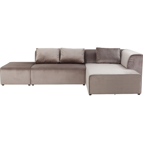 Corner Sofa Infinity Velvet Taupe Right