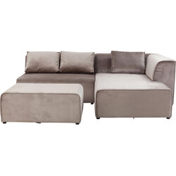 Ecksofa Infinity Velvet Taupe Rechts