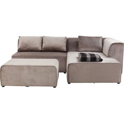 Ecksofa Infinity Velvet Taupe Rechts
