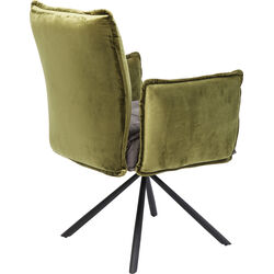 Sedia girevole con braccioli Chelsea verde