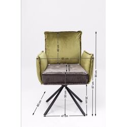 Swivel Chair with Armrest Chelsea Green