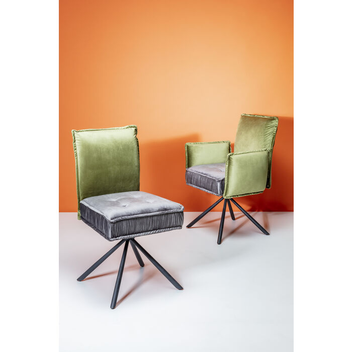 Swivel Chair with Armrest Chelsea Green - KARE KARE B2B