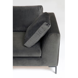 Ecksofa Gianni Velvet Grau Links Schwarz