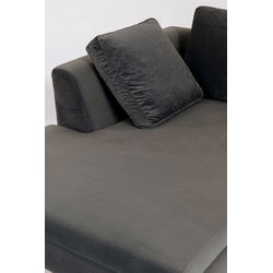 Ecksofa Gianni Velvet Grau Links Schwarz