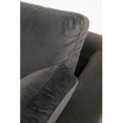 Ecksofa Gianni Velvet Grau Links Schwarz