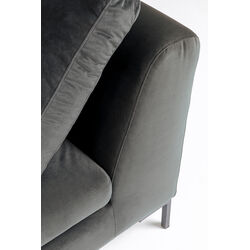 Ecksofa Gianni Velvet Grau Links Schwarz