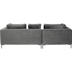 Ecksofa Gianni Velvet Grau Links Schwarz