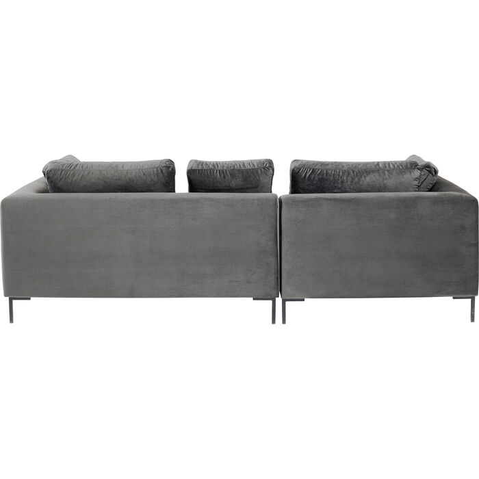 Ecksofa Gianni Velvet Grau Links Schwarz