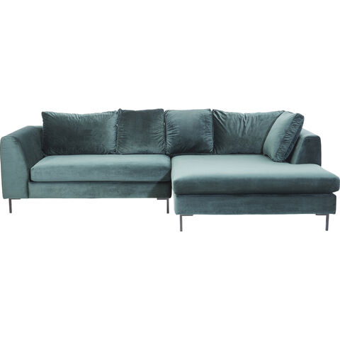 Sofá esq Gianni Velvet verde oscuro dcha negro