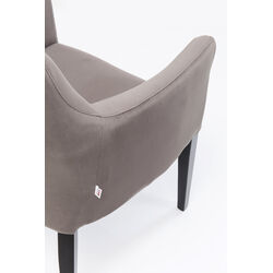 Chair with Armrest Black Mode Velvet Grey