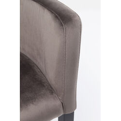 Chair with Armrest Black Mode Velvet Grey