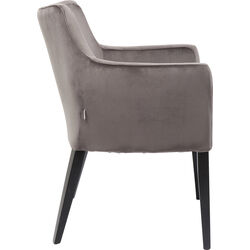 Chair with Armrest Black Mode Velvet Grey