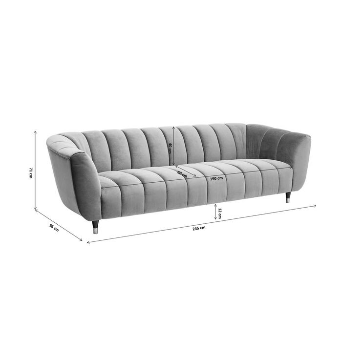 Sofa Spectra Samt Braun 3-Sitzer 245cm