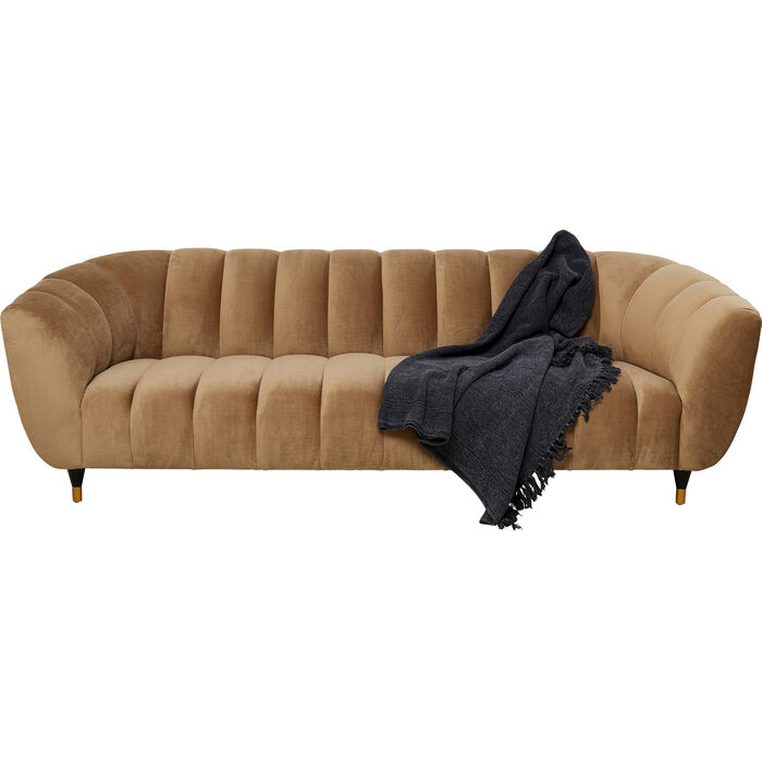 Sofa Spectra Samt Braun 3-Sitzer 245cm