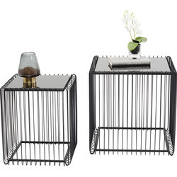 Side Table Wire Square Black 45x45cm (2/Set)